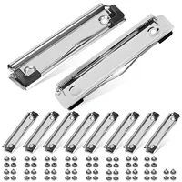 10 Pcs File Folder Document Board Clips Clamps White Metal Scissors Clipboard Holder Mountable Office Mini Binder 1