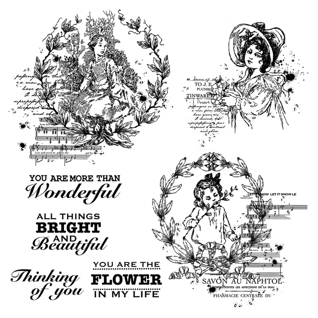 Mangocraft Gyönyörű Lányok Virágban Koszorú Tiszta Bélyegek Dekorációhoz Diy Scrapbooking Silikon Papírkártyák Albumok - Image 2