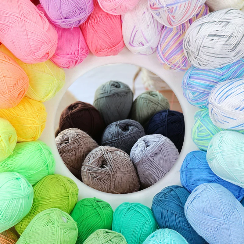 50G Natural Bamboo Cotton Yarn Soft Smooth Hand Woven Yarn Baby Cotton Crochet Knitted Thread