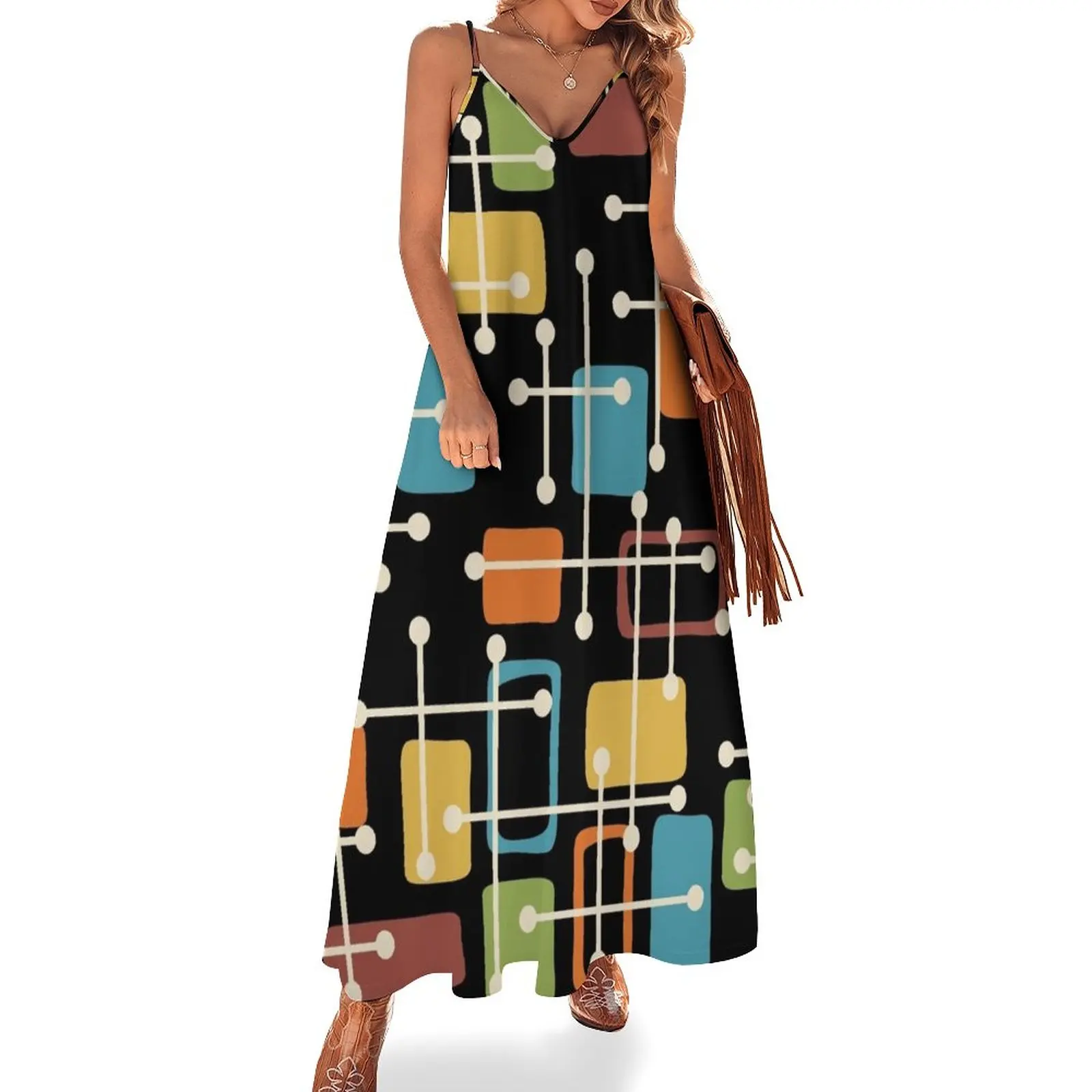 

New Mid Century Modern Abstract Art Sleeveless Dress women's clothing summer 2023 novelties