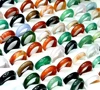 20/50/100Pcs Wholesale Agate Stone 6mm Wide Man Women Fashion Jewelry Rings 6