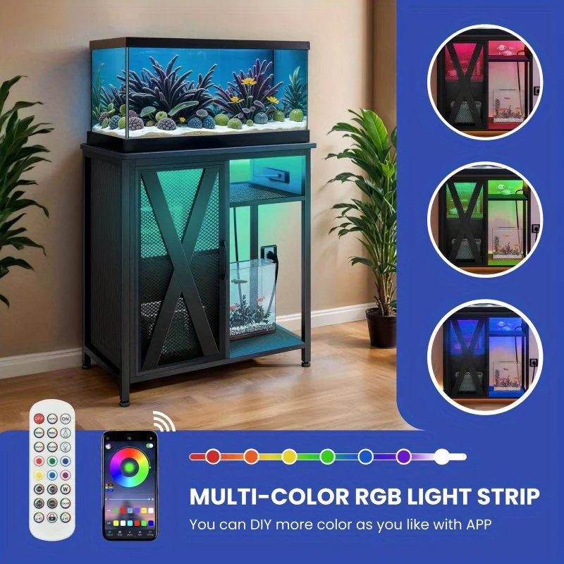 metal wood aquarium stand 5