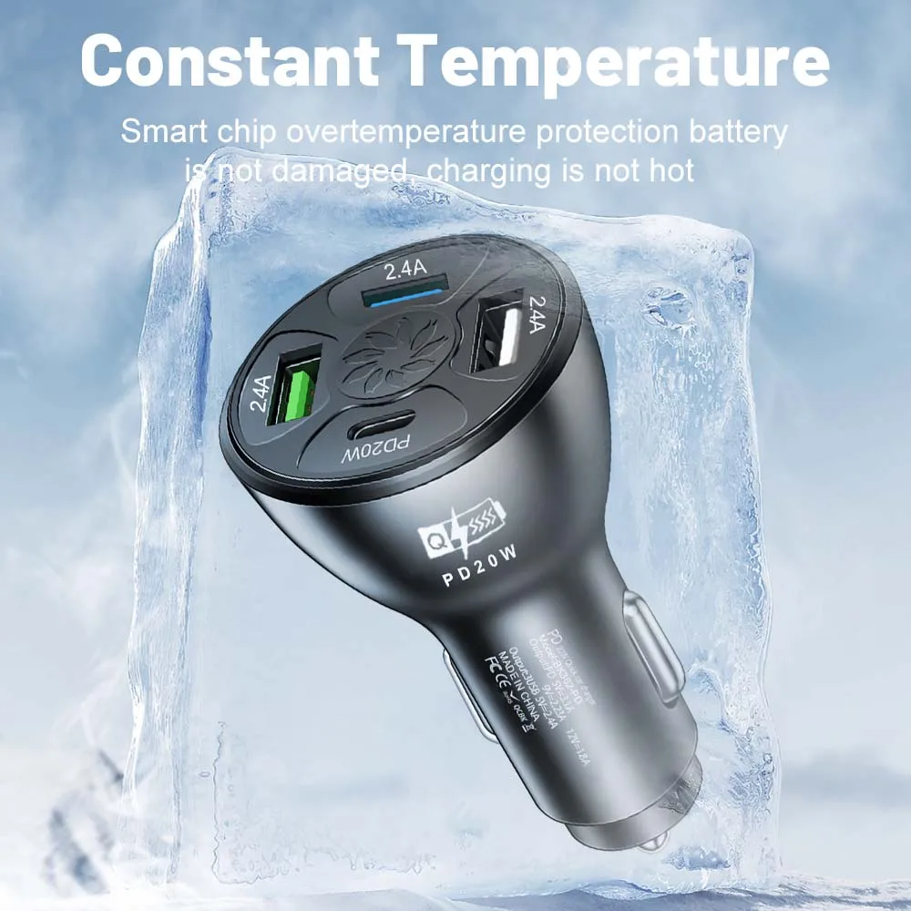 32W PD Car Charger Fast Charging Type C USB Phone Charge Power Adapter In Car For iPhone Xiaomi Samsung Quick Car Charger