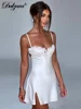 Dulzura Sexy Ruched Sleeveless Backless Side Slit Bodycon Mini Short Dresses For Women Club Birthday Party Summer Y2K Clothes 2