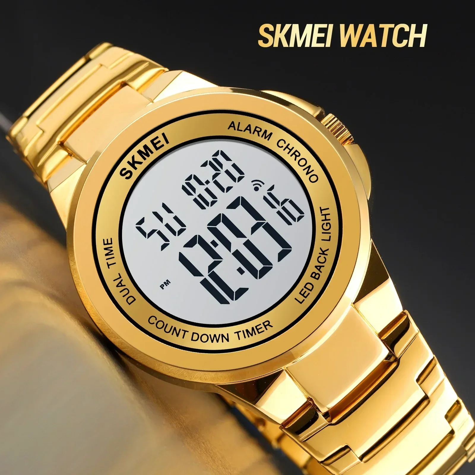 SKMEI 1712  2 Time Stopwatch Fashion LED Waterproof Watches relogio masculino Men Sport Watch Mens Digital Wristwatches 2