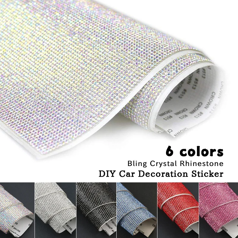

Car Interior Trim Crystal Drill Stickers Multi-purpose Glass Rhinestone Stick Self Adhesive DIY Decoration Stickers