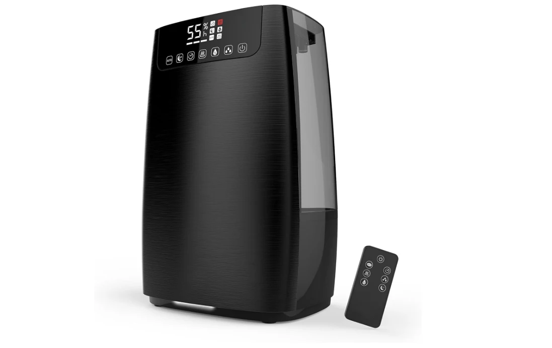 

HumeXL Pro Warm and Cool Mist Humidifier for Large Rooms Lasts up to 50 hours - 1.3 Gallon Tank, Humidity Sensor