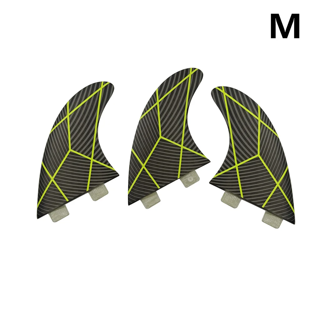 upsurf fcs fin surfboard fins new arrival double tabs fin am2 blue color surf boards fins 3 pcs set surf board accessories UPSURF FCS Fins New Arrival Double Tabs Fin M Surf Boards Fins thruster fins Black Yellow Line Color Surf accessories