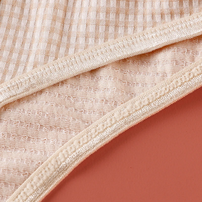 3Pcs Cotton Women's Panties Low-Rise T-back Female Lingerie Tanga Thongs Plaid Lady Intimates Sport Underwear For Woman BANNIROU