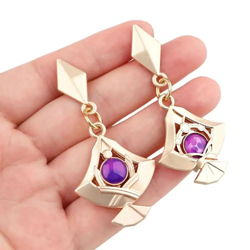 Anime Genshin Impact Anime Yae Miko Vision Cospaly Props Metal Alloy Earring Ear Studs Jewelry Women Accessories Gift for Fans 5