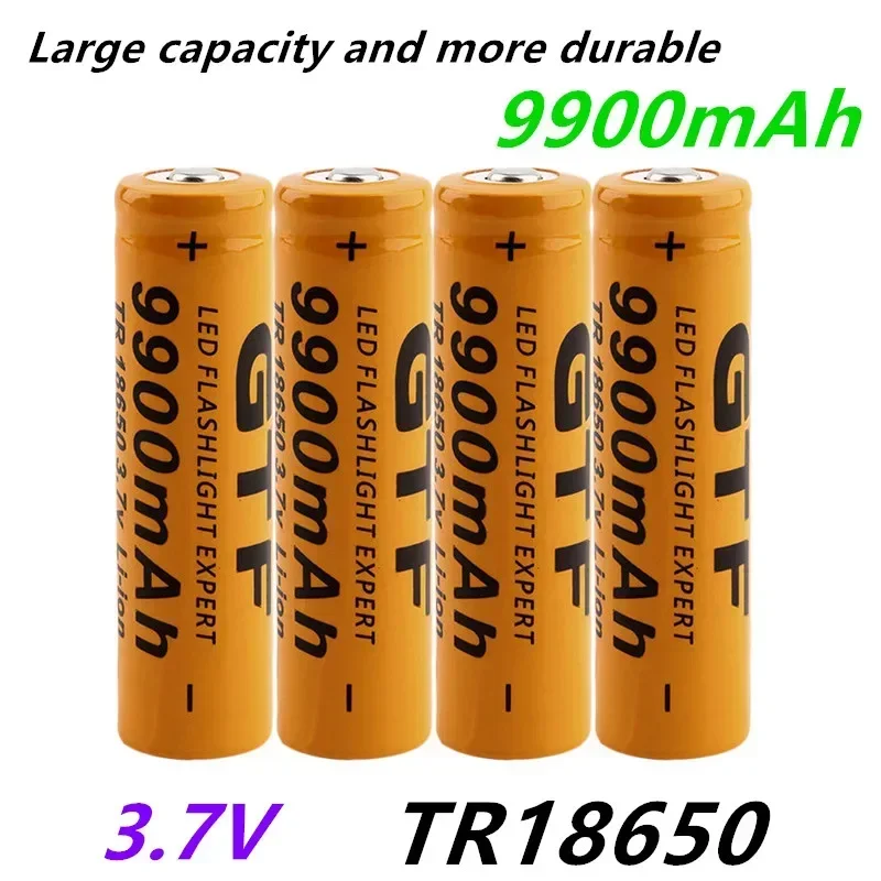 Lot de batteries rechargeables 26650 3.7V 5000mAh Li-ion, plusieurs cylindres noirs alignés.