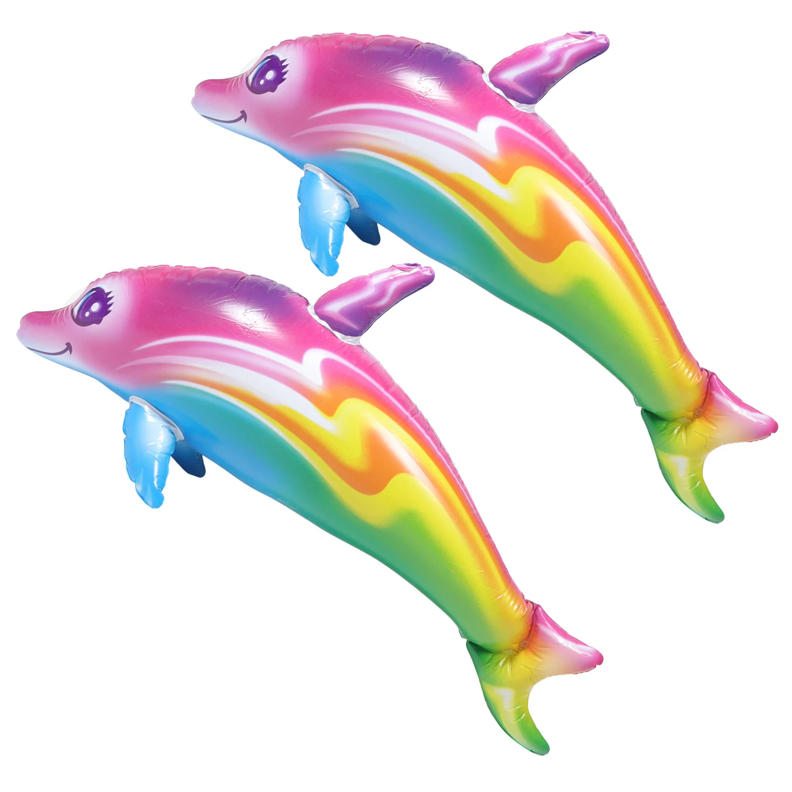 

2 Pcs Inflatable Dolphin Toy Party Favors Beach Game Sea Animal Toys Children Learning Big Swimming Pool