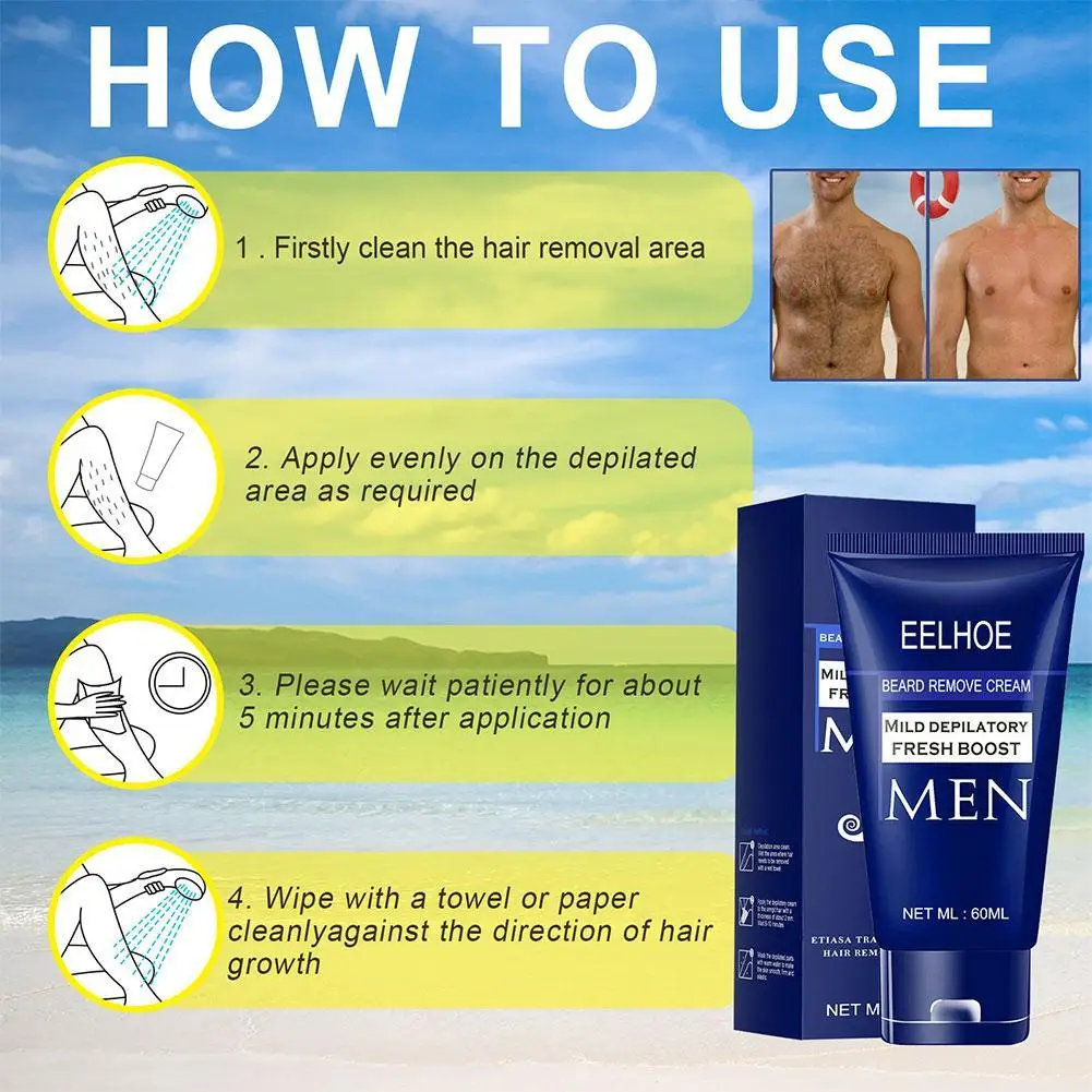 Best Professional Men Beard Hair Removal Cream Permanent Hair Growth Removal Inhibitor Spray Gentle Beard Depilatory Care Cream_voghion.com