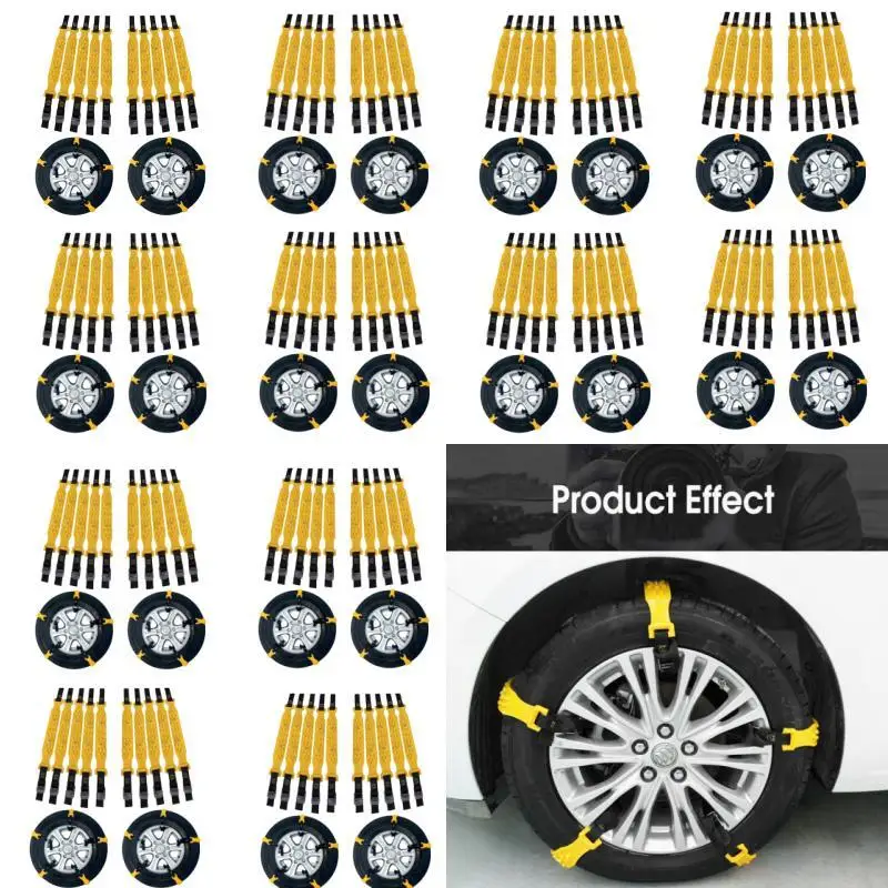 For Car/SUV/Truck Portable Easy To Mount Emergency Traction Car Car Snow Tire Chains Mud Tyre Wheels Thick Anti-Skid Belt