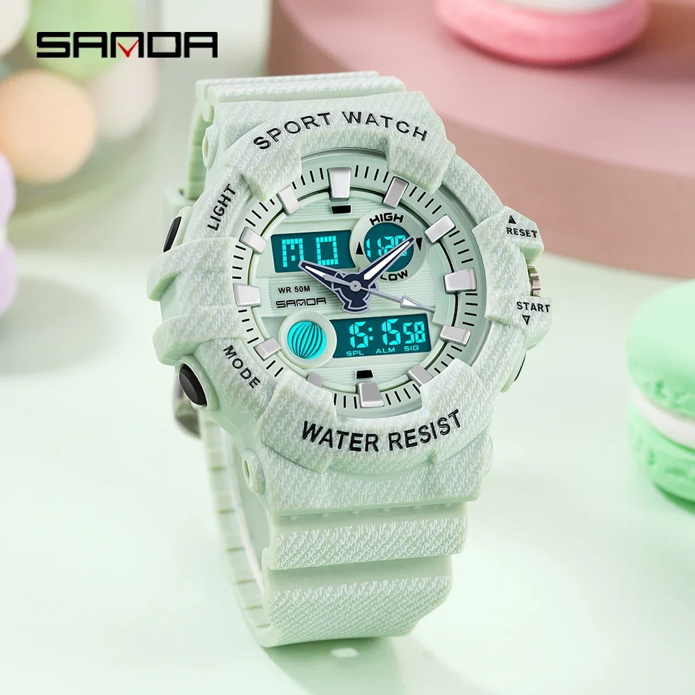 SANDA The new 3038 cowboy electronic watch sports men and women fashion LED watch waterproof leisure originality watches