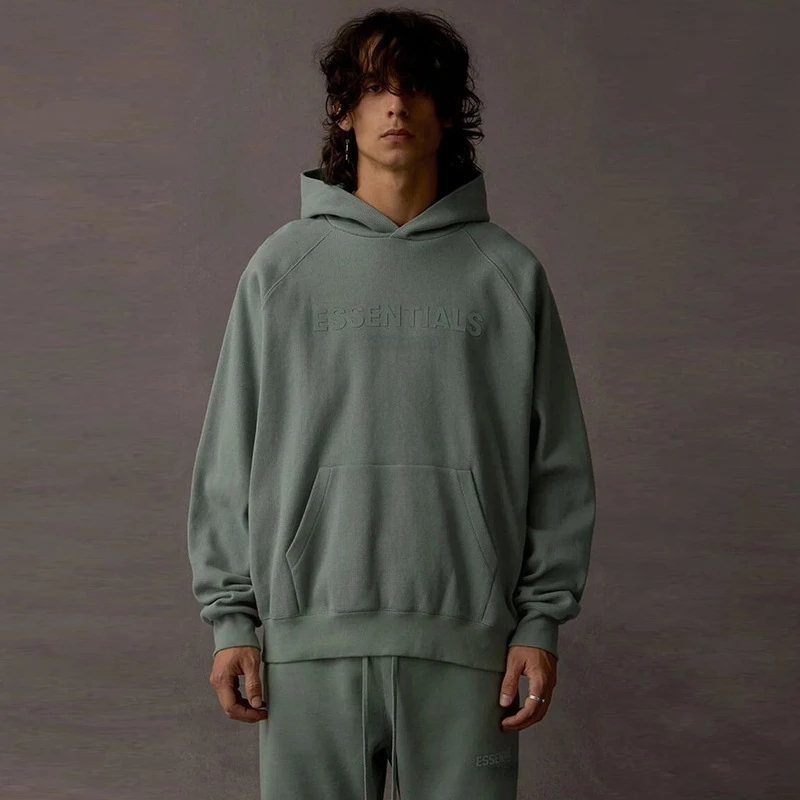 

Men's Hoodie Sweatshirt+Pants Essentials Cotton Letter Color Block Patch Wool Hoodie Casual Large Street Wear Unisex New Style