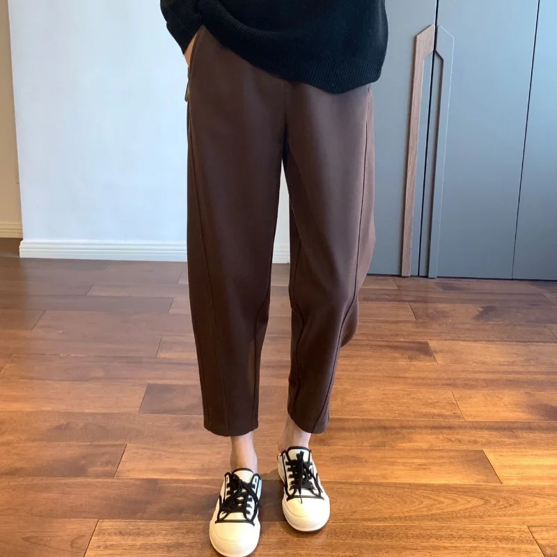 

Solid Pants Female Autumn and Winter Woolen Haren Pants Women 2023 High Waist Slim Grandma Pants Radish Pants Casual Women Pants