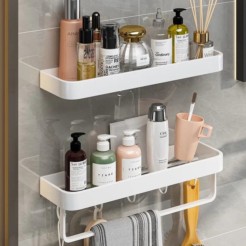 

Aluminum Bathroom Shelf Shower Storage Wall Mounted Shampoo Holder Towel Rack Washstand Shelves Toilet Organizer Accessories