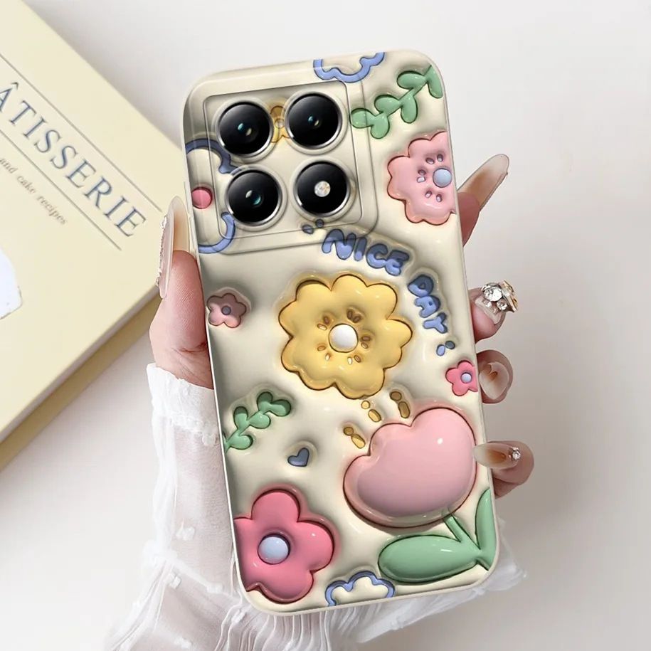 Popular Flower Design Soft Silicone Frosted Case with Camera Lens Protection