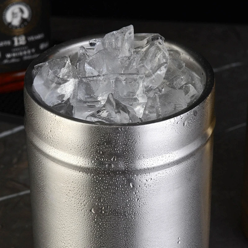 Secchio Ghiaccio Acciaio Inox 2,5 Litri - Doppia Parete Nero Opaco - Foto 10