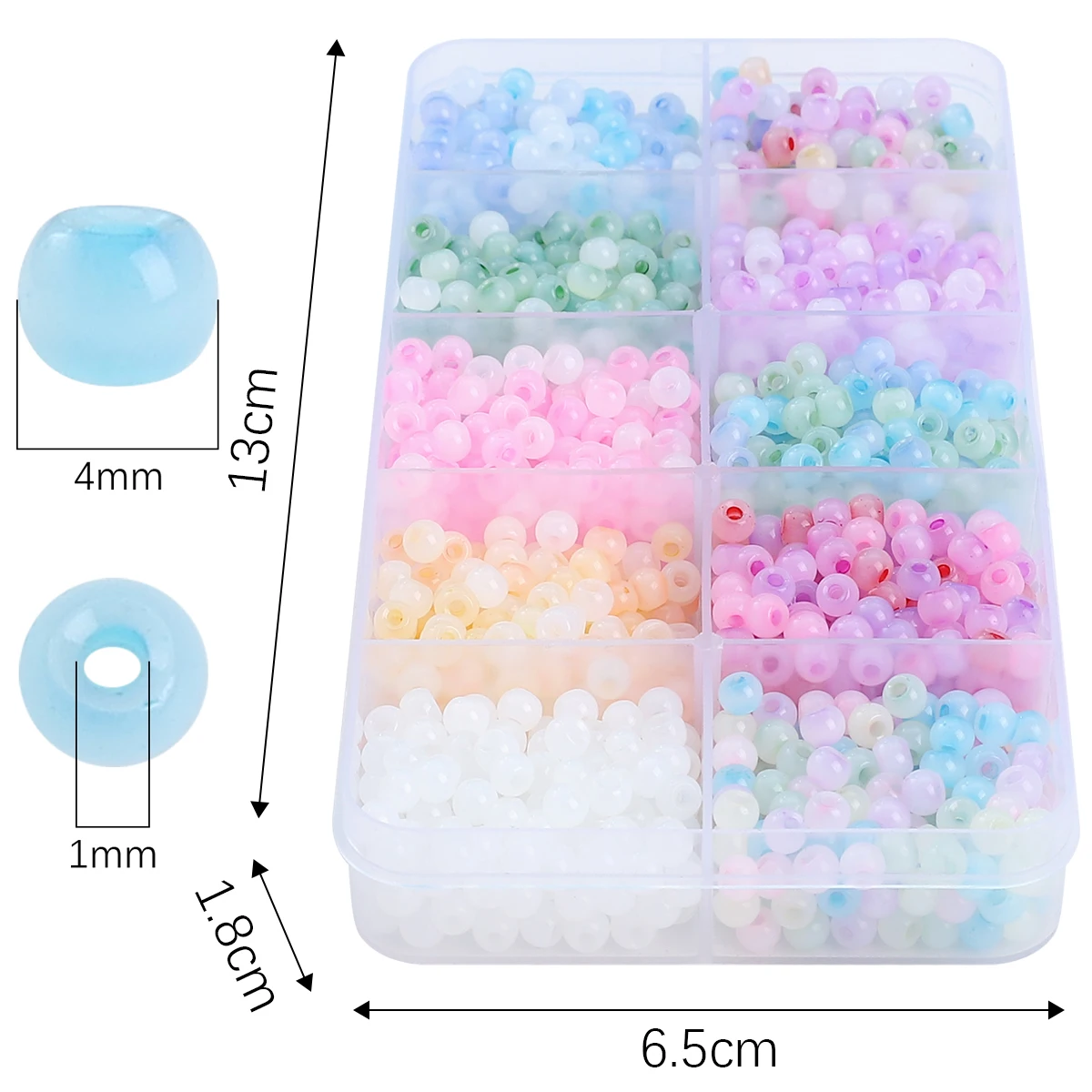 1500Pcs 4mm Cat Eye Stone Ice Glass Beads Loose Spacer Seed Beads Needlework DIY Handmade Charms Bracelets Necklaces Accessories