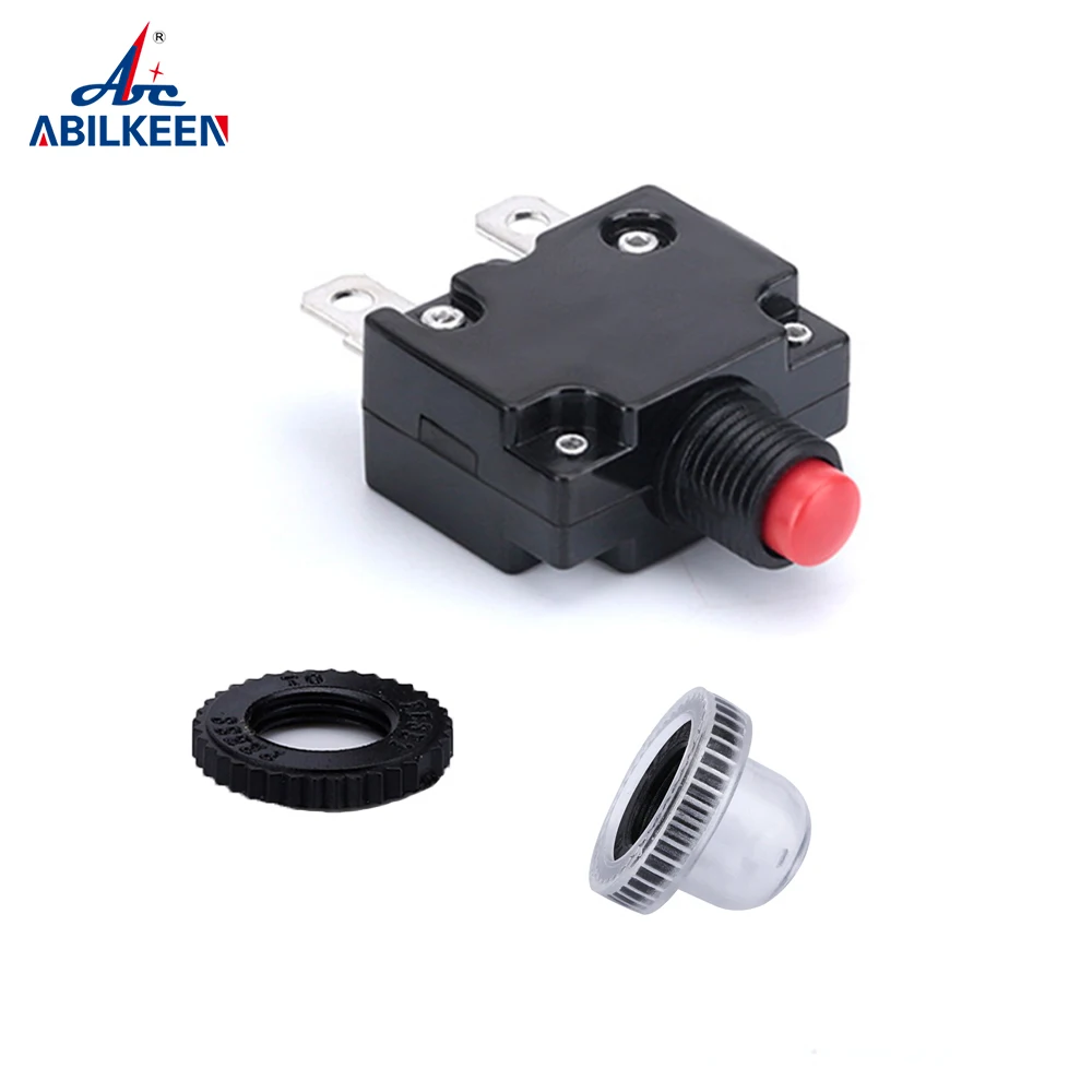

50Pcs Overload Protection Switch with Waterproof Cap Pin Terminal Electrical Circuit Safety Accessories
