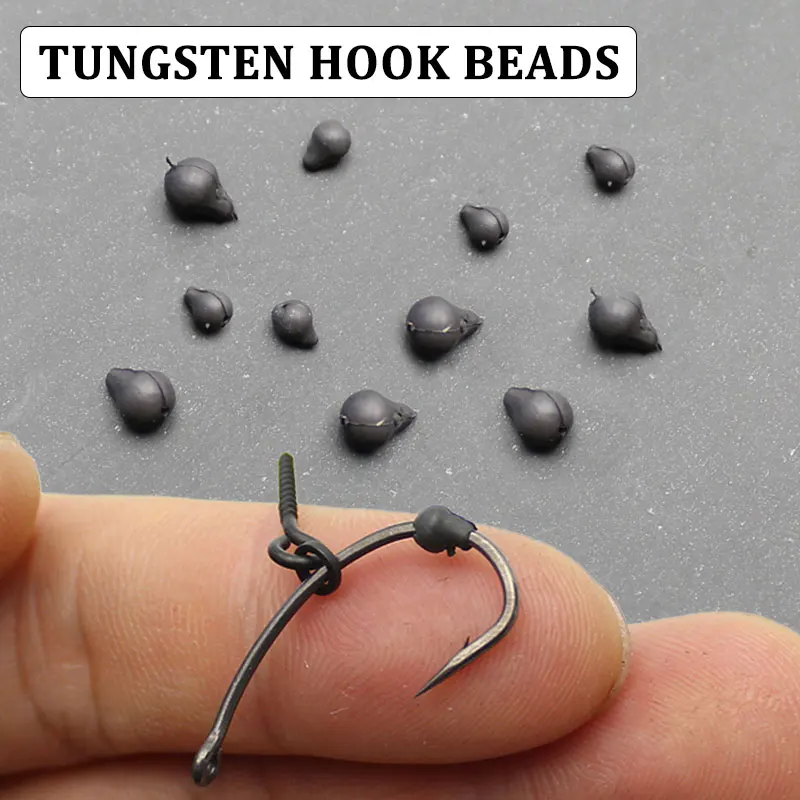 10pcsTungstenHookBeadsForCarpFishingHookAlignerFishing
