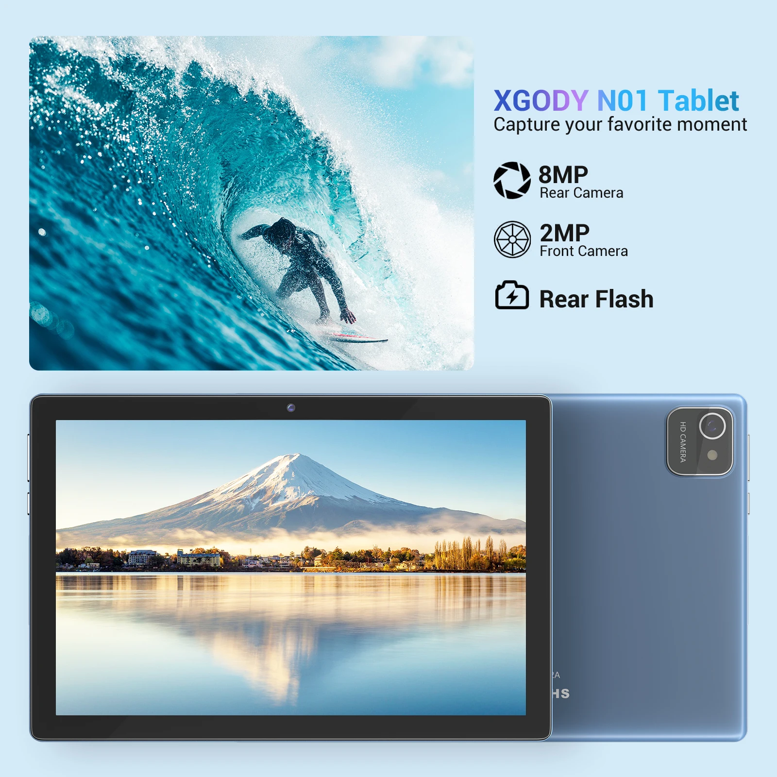 XGODY Kids Tablet Children Study Tablets for Education 10 Inch 4GB 64GB Quad Core WiFi OTG 1028x800 Android 11 PC With Cute Case