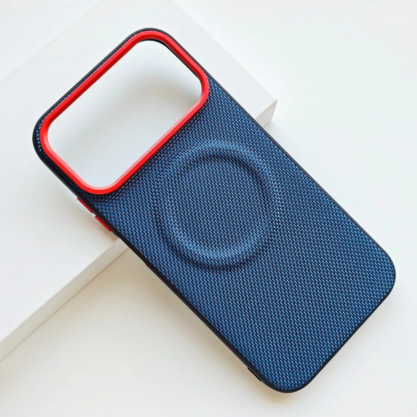 Luxury Nylon Textured Leather Shockproof Case with MagSafe Wireless Charging Compatibility