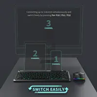 RGB Blacklit Bluetooth Wireless Keyboard and Mouse Combo for Mac OS iPad iPad Air iPad Pro Tablet Android Mobile Phone Laptop PC - Image 3