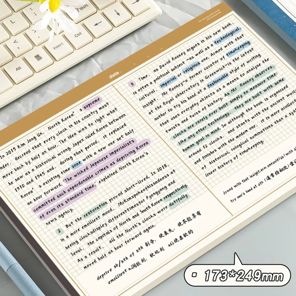 Eco-Friendly B5 Notebook with Horizontal Tearable Pages - 20 Sheets