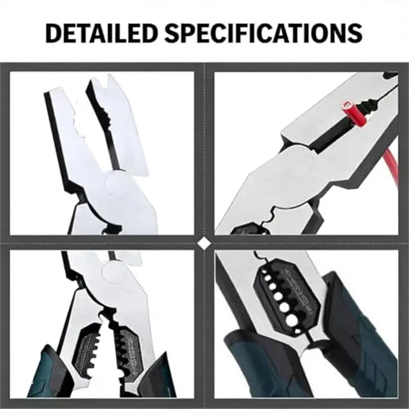 Heavy Duty Industrial Wire Cutting Pliers Multi-Function 9 in 1 Compound Lever Design Ergonomic Grip Home Repair - Image 4
