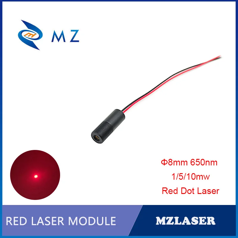 

650nm Red Dot Laser Module 1/5/10mw Φ8mm 3V CW Circuit Model APC Drive Type Industrial Grade