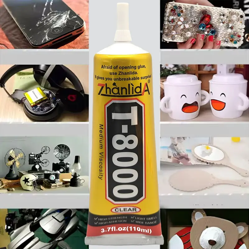 Zhanlia 15ml t8000 Clear Contact Phone LCD Touch Screen Repair Adhesive Electronic Components Glue With Precision Applicator Tip 5