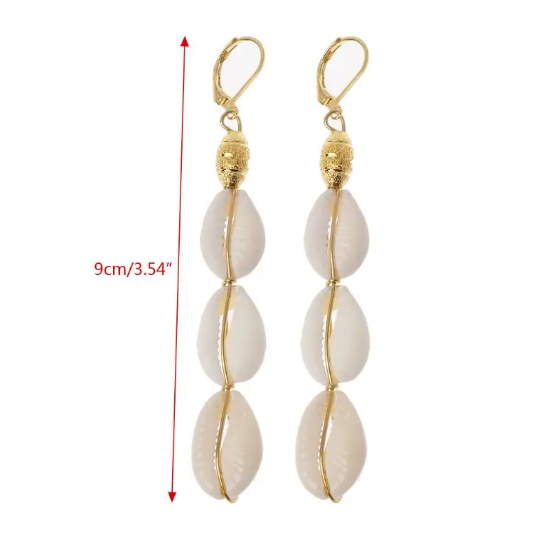 Bohemian Beach Drop Earring Natural Cowrie for Shell Pendant Dangle Earrings Jew 6