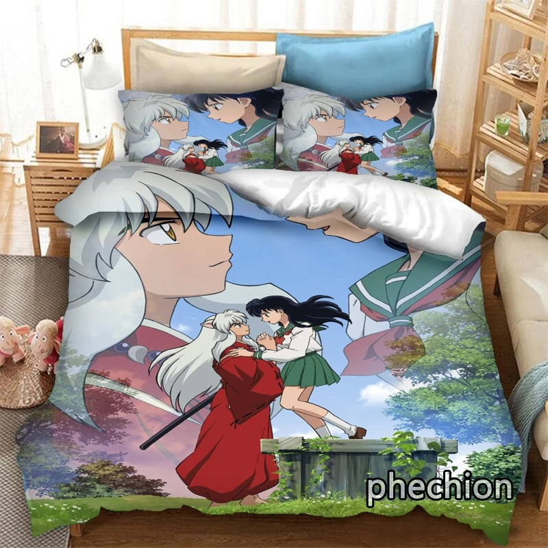 

phechion Anime Inuyasha 3D Print Bedding Set Duvet Covers Pillowcases One Piece Comforter Bedding Sets Bedclothes Bed K462