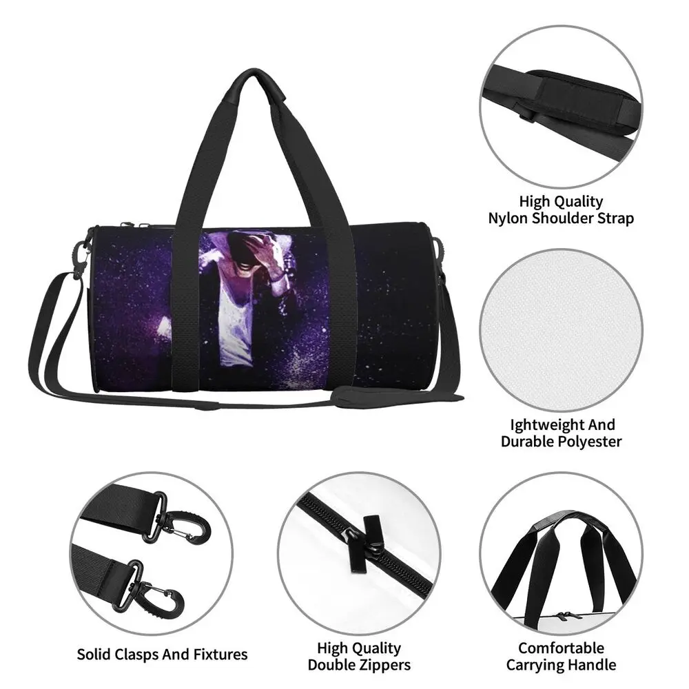 Michael Jackson Musicians Singers Dancers Large Duffle Gym Bag Waterproof Duffle Travel Bags Handbags Fitness bag