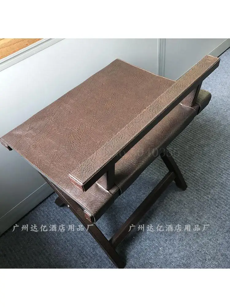 Room set leather luggage rack hotel suite leather racks bedroom folding floor home storage rack vertical