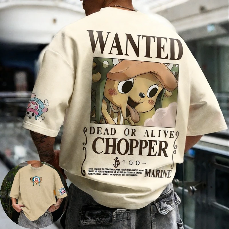 Anime One Piece Chopper Harajuku Herrenbekleidung 2026 Sommer Vintage T-Shirt Damen Streetwear Casual Kurzarm-T-Shirt