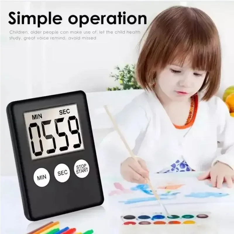 자석 주방 요리 타이머 LCD 디지털 화면, 주방 타이머, 사각형 요리 타이머 카운트 업, 주방용 알람 시계