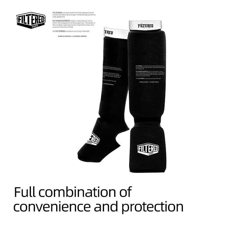 FILTERED SPORTS Protective Leg Guards for Sports Unisex Cotton Kickboxing Shin Guards High Elasticity Training Kickboxing SSG01