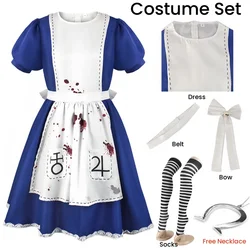 Enchanting Alice-Inspired Princess Maid Cosplay Dress for Women and Girls - Perfect for Halloween Parties (Costume Only)