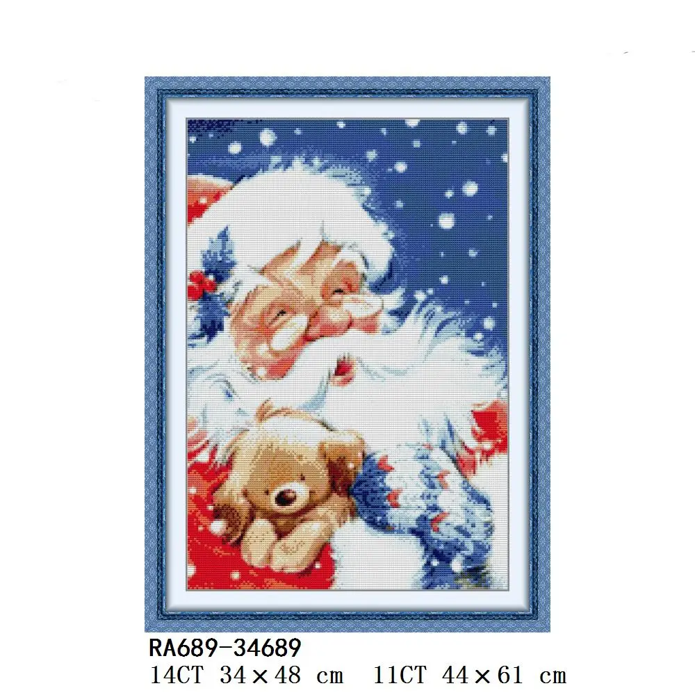 Joy Sunday Santa's Gift Chirstmas Cross Stitch Kit counted And Stamped Canvas Santa Claus Cross Stitch RA686 RA688 RA689