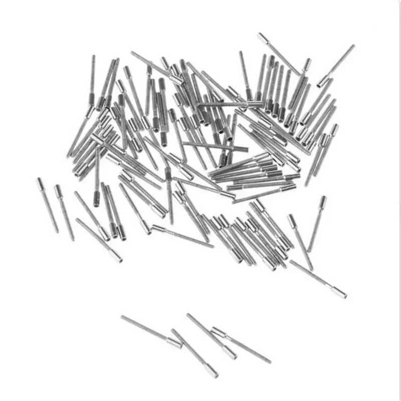 100Pcs 도매 0.9mm 스테인레스 스틸 시계 줄기 확장기 와인딩 확장 폴 바 교체 수리 액세서리