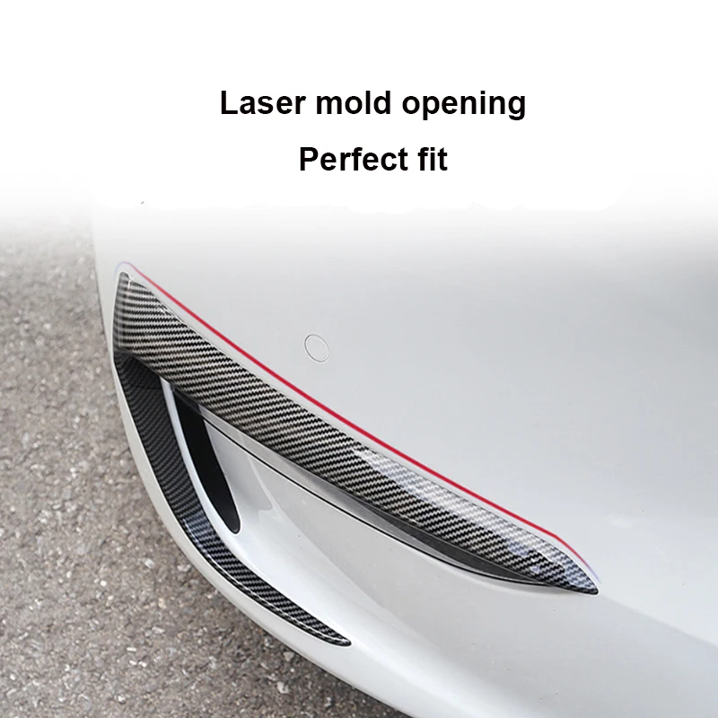 Front Bumper Cover Wind Knife for Tesla Model 3 Y ABS Glossy Black Fog Lamp Trim