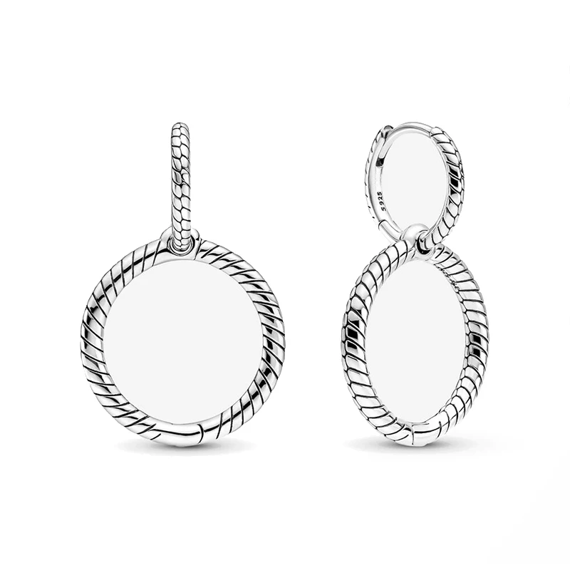 2022 Charm Double Hoop Earrings 925 Silver Fit Original Brand Charms Diy Fine Jewelry Gift For Women Fine Earring Making Gift 