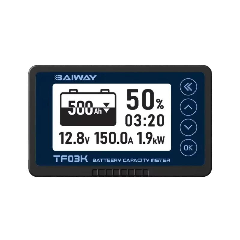 TF03K Coulomb Meter 8-120V 50A/100A/350A/500A Battery Capacity Indicator Electric Car/RV Voltage Current Display Battery Monitor 6