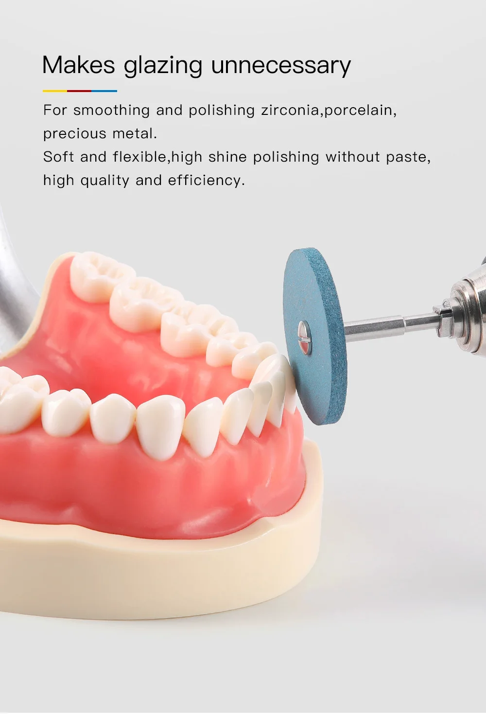 AZDENT Dental-Gummipolierscheibe HP 2,35mm Glättungs- und Polierwerkzeug für Zirkonoxid, Porzellan, Edelmetalle Größe 26*2mm 22*3mm – Detail 9