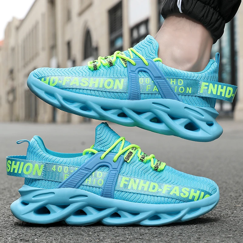 Couple Running Shoes for Men and Women Flat Cushioning Outdoor Sports Casual Mesh Lightweight Lace-up Sneakers Man