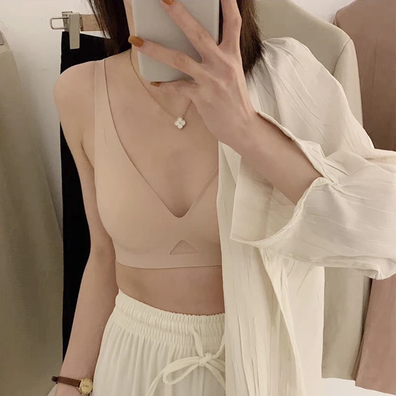 Wire Free Bra Brassieres Push Up Bralette Sexy Seamless Bras For Women Female Lingerie Woman Silky Underwear Intimate Sleepwear